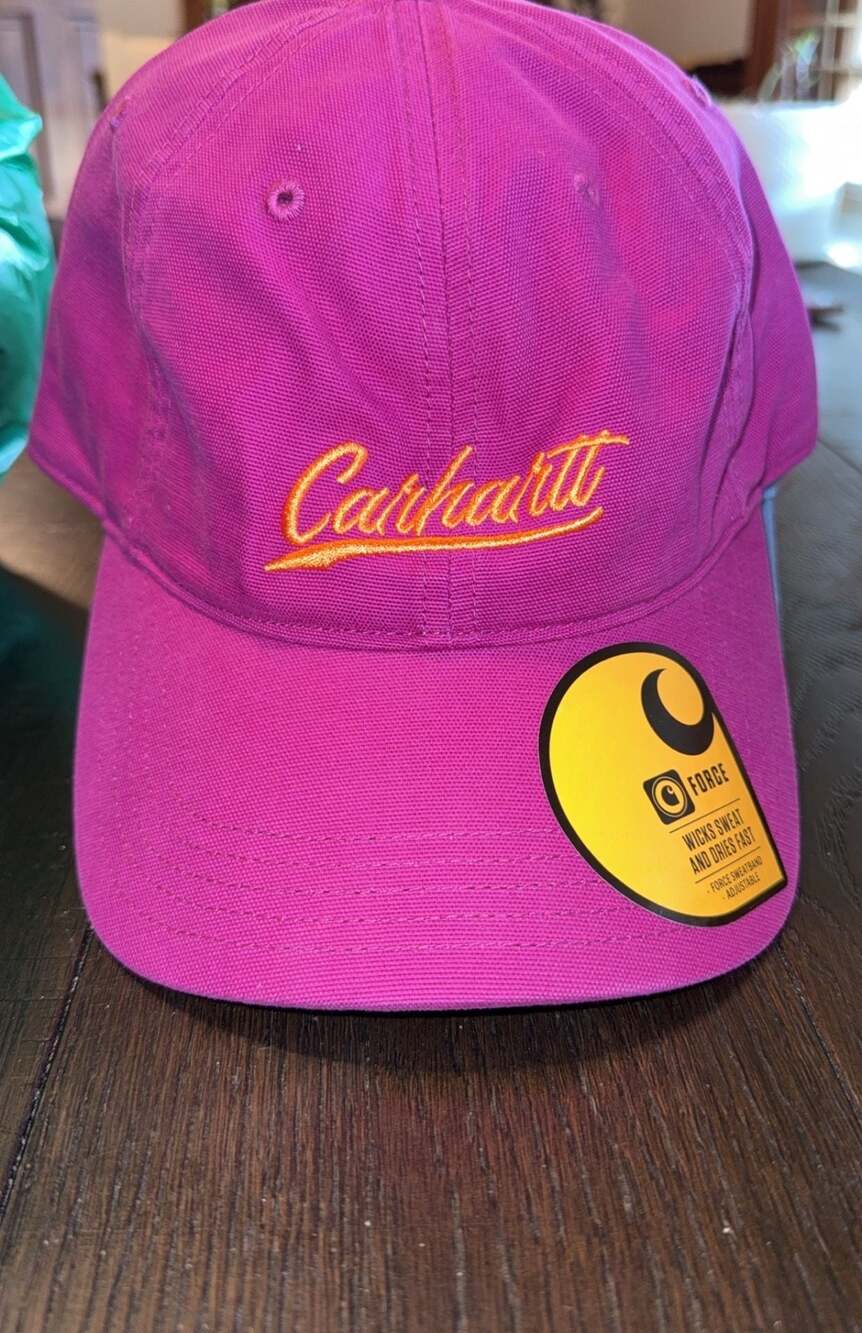 Carhartt Women's Canvas Script Graphic Baseball Cap Pink
